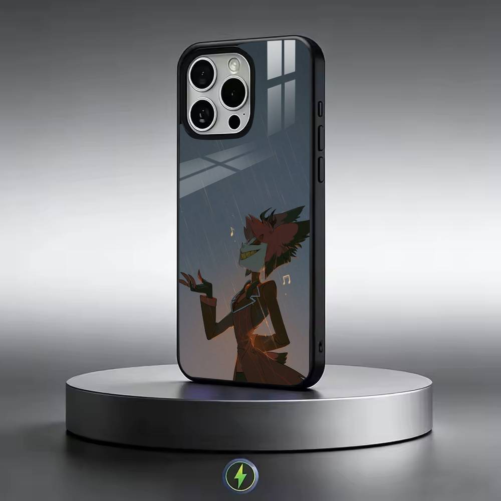 A-Аластор Hazbin H-Отель Чехол для телефона для iPhone17,16,15,14,13,12,11 Plus,Pro Магнитный для Magsafe Беспроводная зарядка