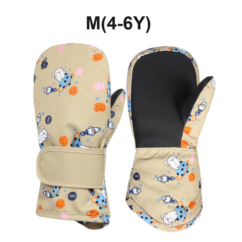 Cartoon Baby Winter Gloves Thicken Waterproof Kids Anti-Slip Skiing Gloves Outdoor Warm Snow Children Mittens for Girls Boys 1-6Y