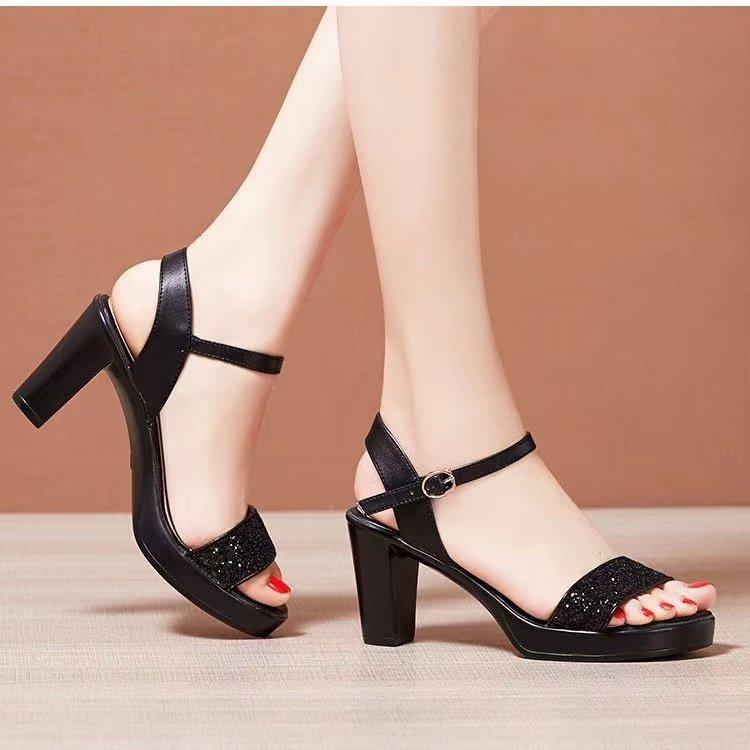 2024 мода новый летний стиль римские сандалии женские босоножки на толстом каблуке с высоким каблуком модель ходьба показ женская обувь для женщин