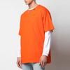 Off-White Abstract Arrows Short Sleeve Over Tee Orange Men Tops OMAA038F191850111910