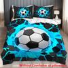 2/3pcs 3D Football Print Duvet Cover Set (1 Duvet Cover And 1/2 Pillowcases, Without Core), Soft Comfortable Sports Theme Bedding for All Se
