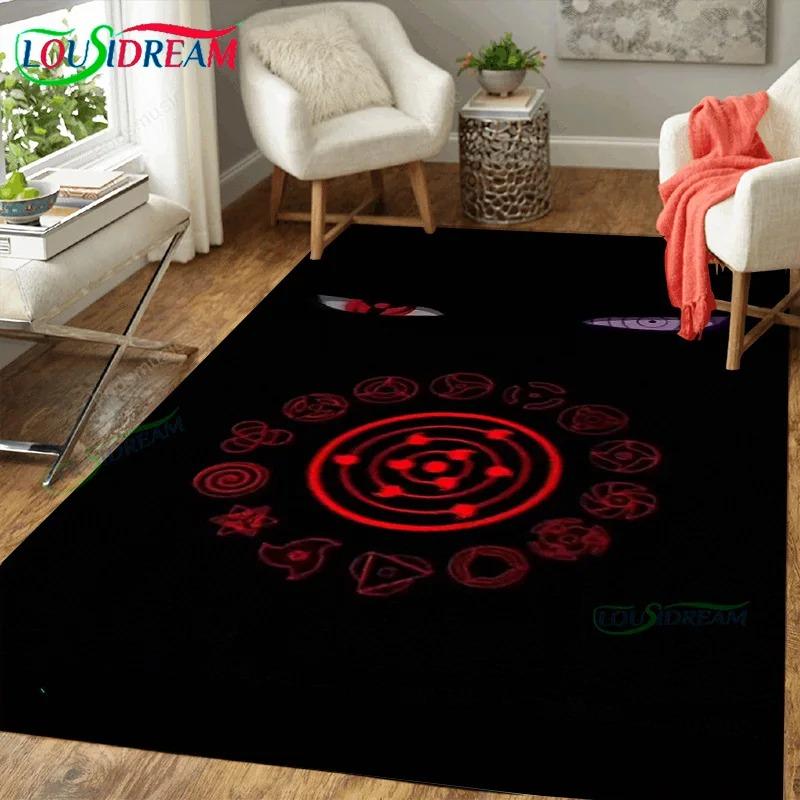 Anime Sharingan Carpet Rug Large Soft Flannel Floor Mat for Bedroom Living Room Decor Lightweight Blanket for Adults Kids Gift
