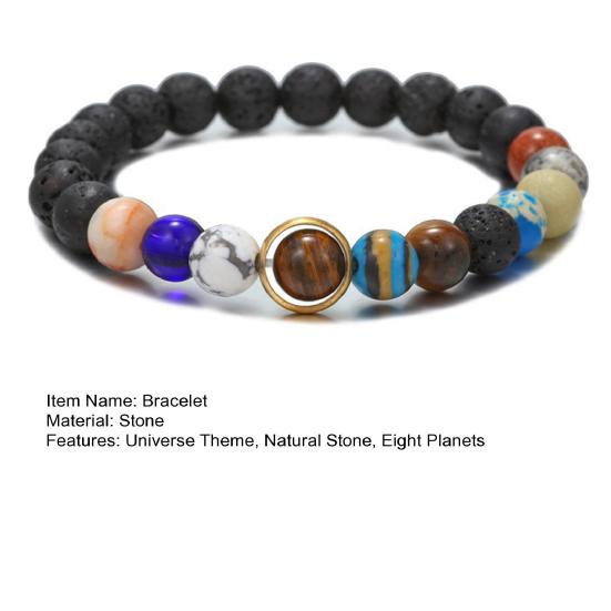 Браслет Солнечной системы, браслет из натурального камня, бисерный браслет, вселенная, восемь планет, ювелирные изделия, аксессуары, лучшие друзья, подарок для него или нее, мужчины или женщины