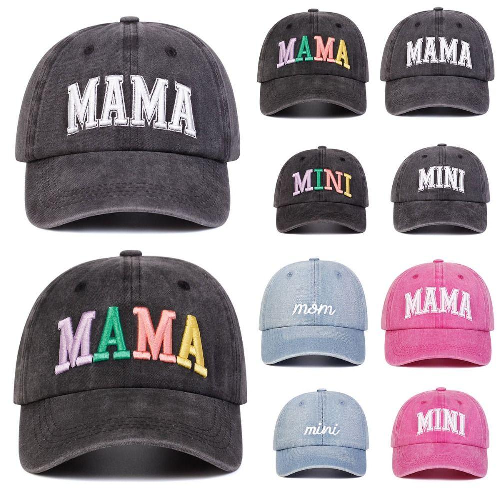 Хлопковые Кепки MAMA MINI с вышивкой Винтажная Бейсболка Модные Спортивные Козырьки Кепка