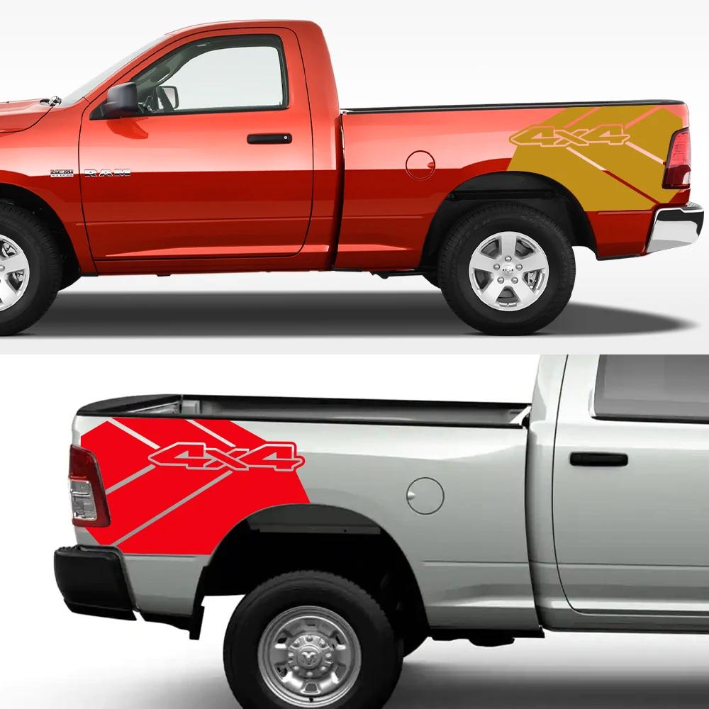 Наклейки на борт заднего кузова пикапа для Dodge Ram Rebel TRX, Графика на крышку багажника грузовика, Декор в стиле гранж 4x4, Виниловая наклейка, Автоаксессуары
