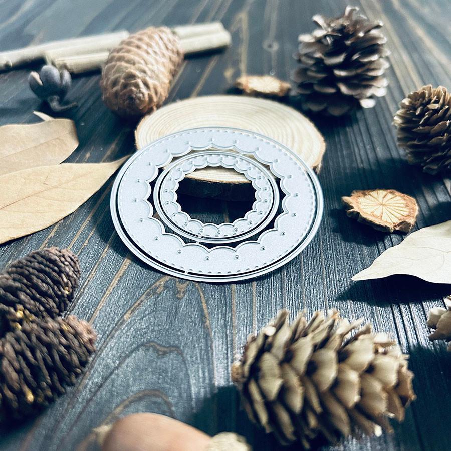 Гирлянда Круглая рамка Металлические вырубные штампы Трафарет для DIY Скрапбукинга Фотоальбом Тиснение Бумажные карточки Поделки Вырубки