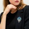 Брошь Неправильная Форма Пшеничный Колос Сверкающие Стразы Сплав Цинка Булавка для Лацкана Свитеры Воротники Шляпы Сумки Пальто Шарфы Значок Универсальный Аксессуар