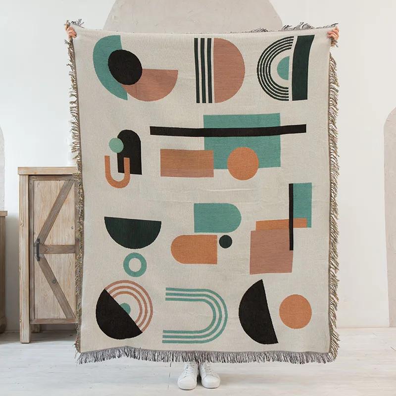 130x180cm Vintage Home DecorSoft Tassel Knitted Blankets Throw Blanket Sofa Towel Sofa Cover Outdoor Picnic Blanket Camping