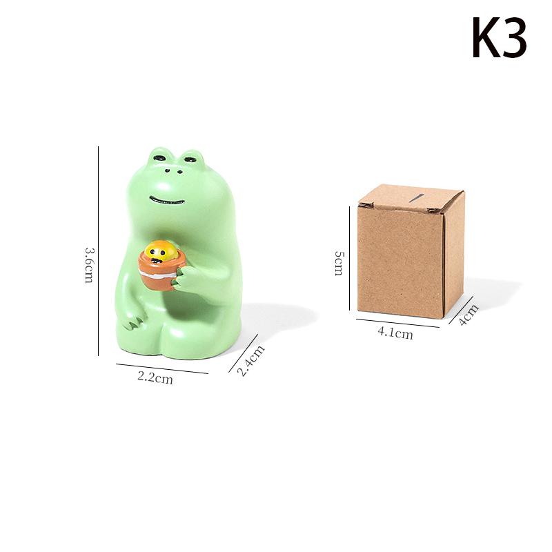 Cartoon Frog Rocking Chair Table Lamp Ornament Miniatures Figurines Cute Accessories Office Desktop Crafts Home Decoration