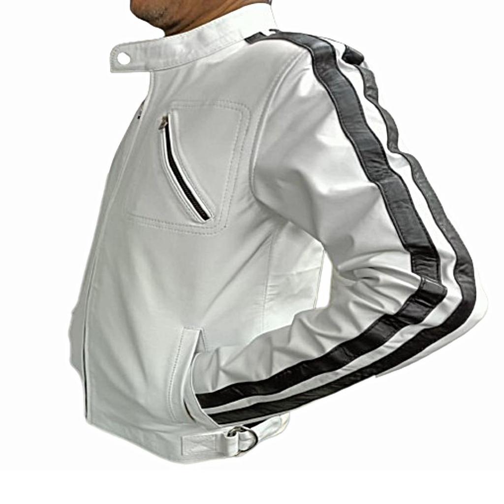 Мужская кожа овчины, косуха, мотоциклетная куртка, мотокуртка в стиле вестерн, белая кожаная куртка, куртка для вечеринок, специальный подарок для него