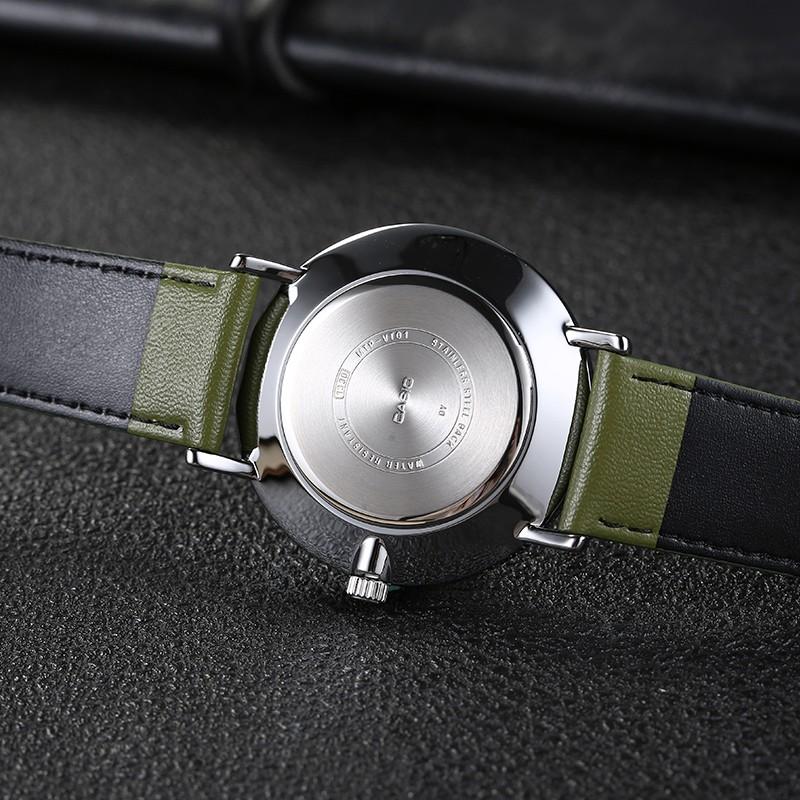 Casio Серия STANDARD Модные Простые Классические Стрелки Римская Шкала Кварцевый Механизм Кожаный Ремешок Японские и Корейские Часы Мужские Часы MTP-VT01L-3B