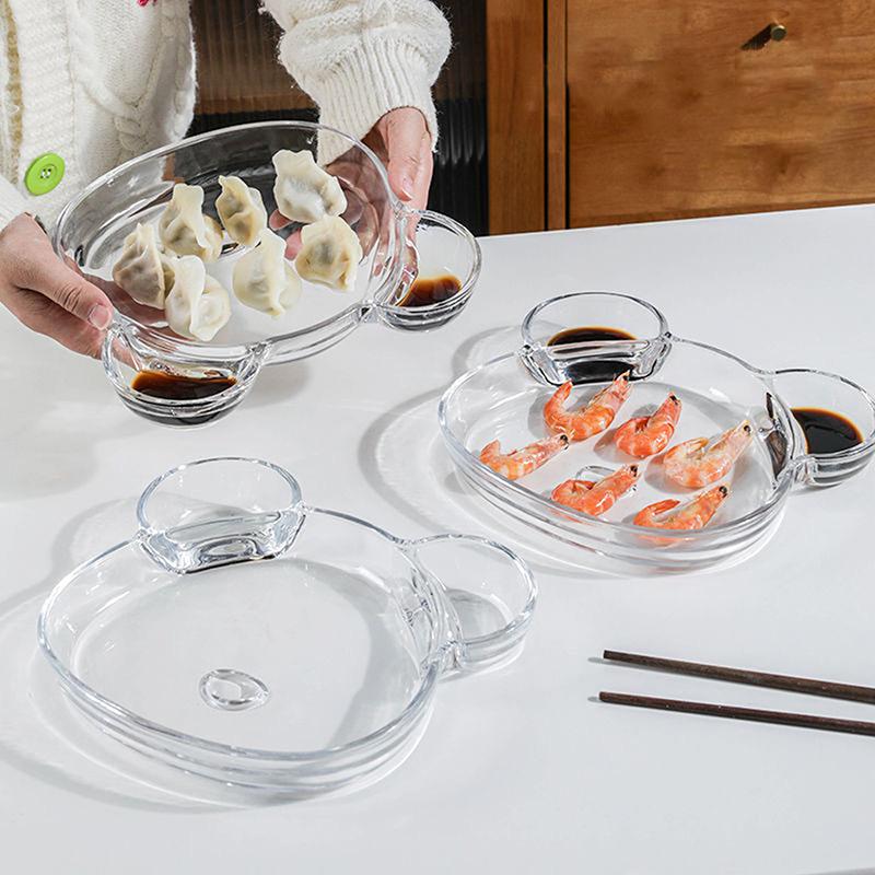 Creative Bear Shaped Spice Plates Seashell Shape Dumplings Bowl Serving Tray Dipping Sauce Salad Fruit Plate Kitchen Tableware