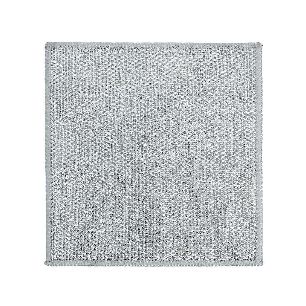 10pcs Magic Dishcloth Silver Wire Cleaning Kitchen Cloth Thickened Microfiber Wash Towel Built-in Sponge Steel Wire Ball Rag