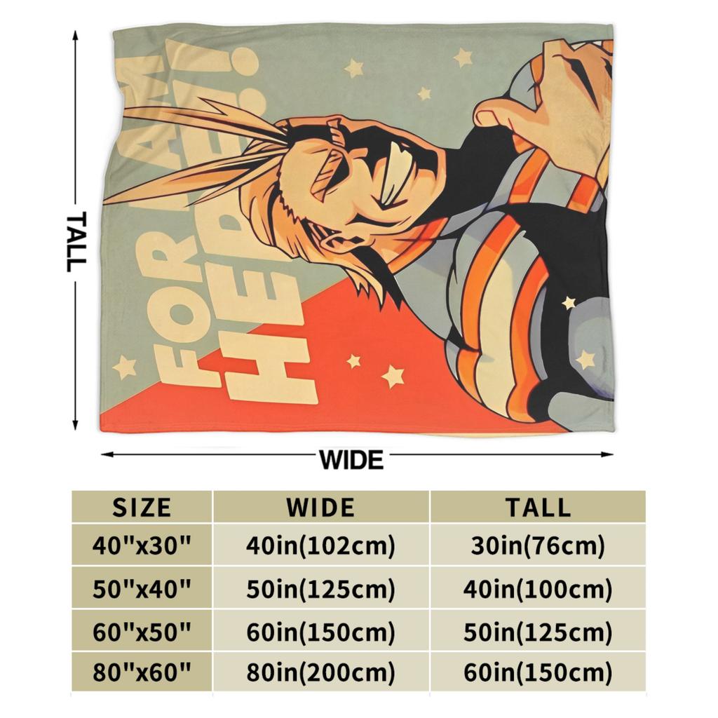 My Hero Academia All Might Blanket Japanese Anime Flannel Awesome Soft Throw Blanket for Chair Covering Sofa Decoration