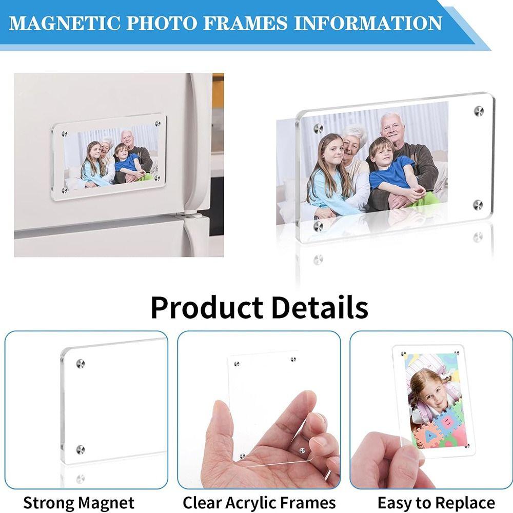 Acrylic Picture Frame Double Sided Fridge Magnetic Frame Accessories Magnetic Picture Frame