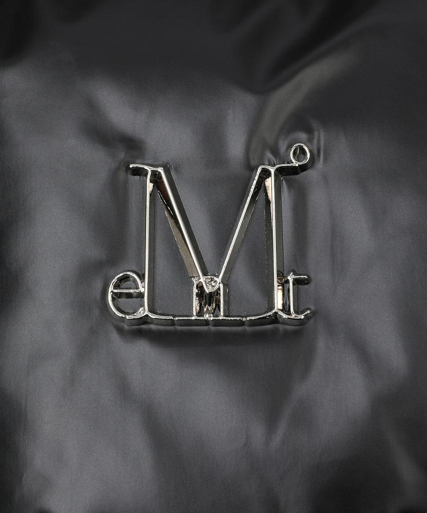 MUCENT Radien Metal Logo High-Neck Glossy Crop Padded Jacket (2 Colors)