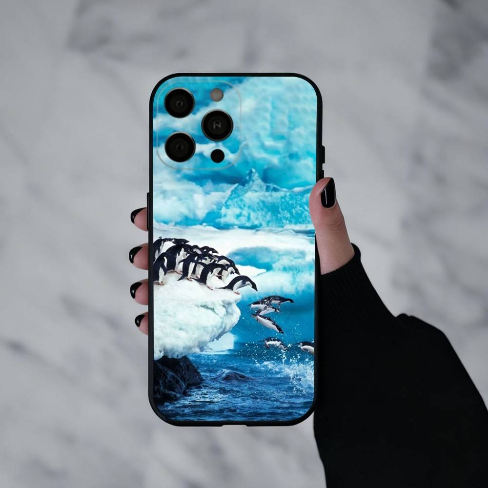 Чехол для телефона Animal P-Pingu Пингвин Для iPhone 17pro,16,15,14,13,12,11 Plus,Pro Max,XS,Мягкий силиконовый черный чехол