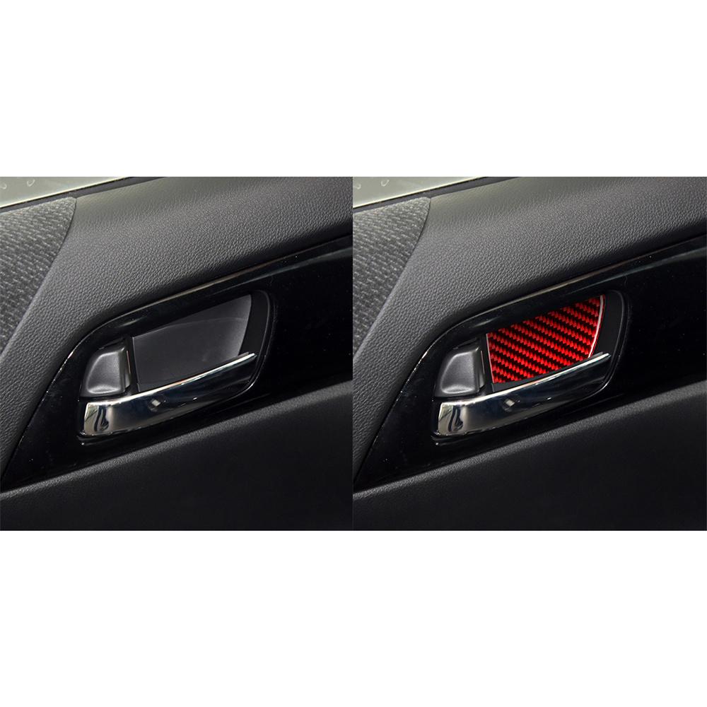 Set Real Carbon Fiber Car Door Handle Cover Trim Kit For Honda Accord 2014-2017