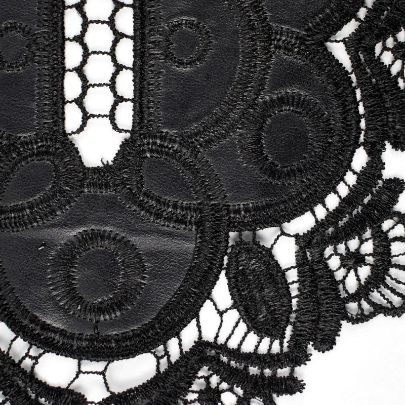 Black DIY PU Embroidery Lace Neckline Collar Lace Fabric Applique Craft Clothing Decorate Accessories Supplies
