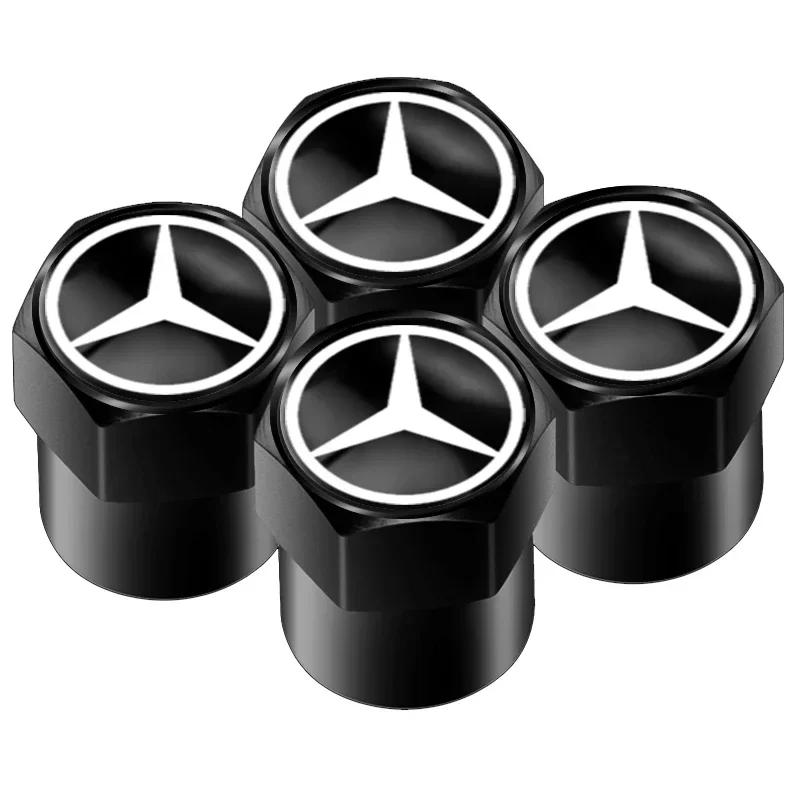 AABIC1 Car Tire Valve Stems Cap Knurling Style Tire Valve Cap Tire Wheel Stem Air Valve Cap For Mercedes Benz W211 W204 W210 CLA GLA1