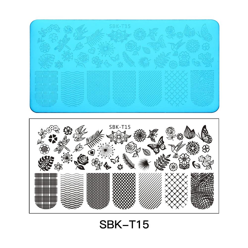 1 PC Nail Art Templates Stamping Plate Design Flower Butterfly Glass Temperature Lace Stamp Templates Plates Image Decor