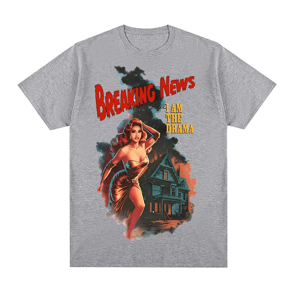 Cardi B - AM I THE DRAMA Альбом Футболка Новая футболка Графическая печать Панк Футболка Круглый вырез Одежда 100% хлопок Футболки Топ