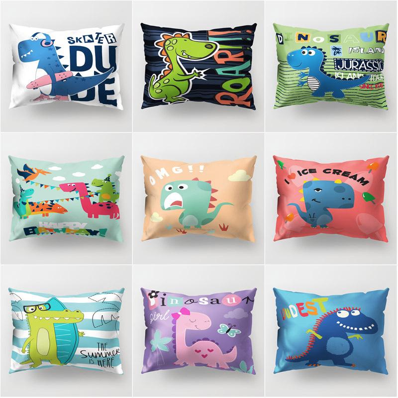 Cartoon Dinosaur Pillowcase Cute Children's Room Cushion Cover Car Sofa Cushion Cover Children's Birthday Gift