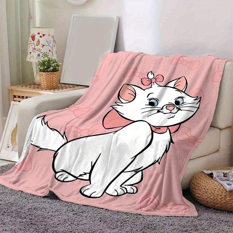 1PC Cute Cartoon Cat Design Blanket, Seasonal Universal, Home Decoration, Throw Blankets, Couch Sofa, Soft Flannel Throw Blanket, Versatile
