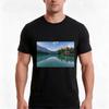 Emerald Lake Lodge Tshirt Summer Casual Cotton Tee Oversized Streetwear Tops Vintage Graphic Print Loose Fit Short Sleeve