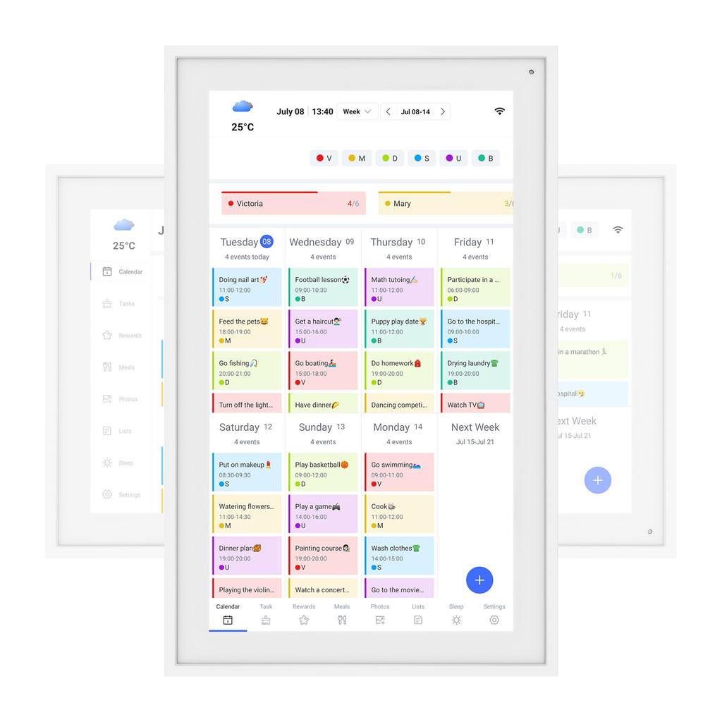 TABWEE Цифровой календарь P15 15,6 дюймовый настенный сенсорный экран Синхронизация приложения Календарь Список Блокнот Семейный календарь Электронный настенный календарь