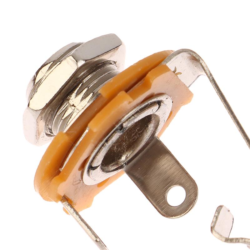 5Pcs Electric Guitar Input Jack For Electric Guitar Bass Guitar 1/4"" (6.35Mm) 6.5Mm Mono Jack Socket Nut & Washer