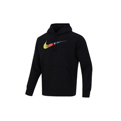 Nike NSW BB Толстовка с логотипом Swoosh Brand Riff Logo Пуловер Мужская толстовка с капюшоном черного цвета DM2395-010