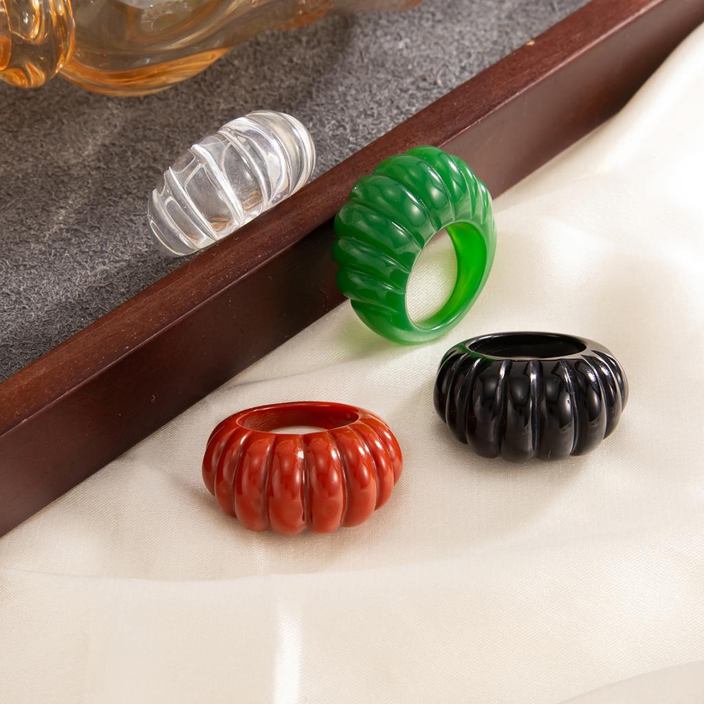 Salircon Simple Irregular Geometric Resin Wide Chunky Rings for Women Vintage Stacking Finger Ring Jewelry Accessories Gift New