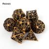 7 Pcs Copper Black Octopus Metal Dice Hollow Metal Polyhedral Dice Set Suitable for Role-Playing RPG  Board Game Card Game