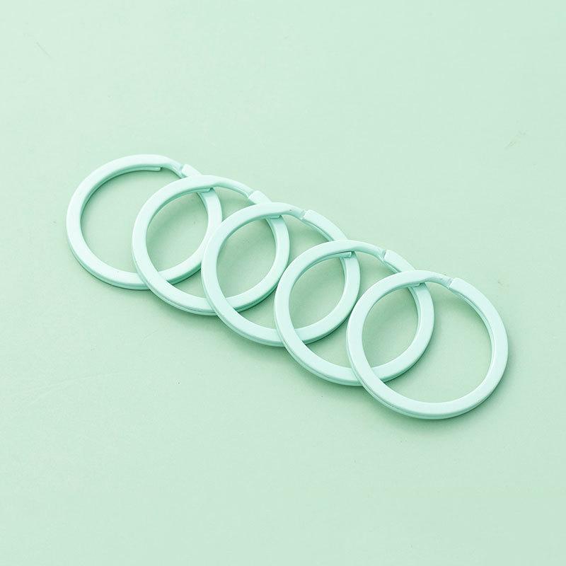 5/10Pcs Metal Colorful Keyring Keychain Split Ring 25/30mm Round Flat Line Key Ring for DIY Handmade Jewelry Making Accessories