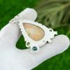 Gift For Her 925 Sterling Silver Natural Brown Amazonite Gemstone Pendant