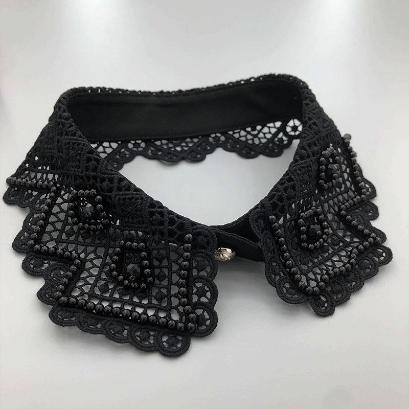 Beading Fake Collar Women Elegant Diamond Detachable Collars for Woman False Shawl Shoulder Wrap Lapel False Collars Woman Tie