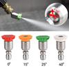 360° Rotatable Car Pressure Washer Nozzle 4000PSI Multiple Degrees 0° 15° 25° 40° Washing Spray Nozzles for 1/4 Quick Connect
