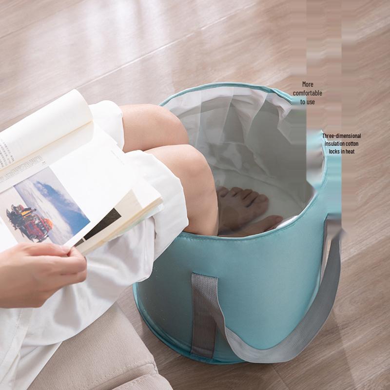 Portable Three-Dimensional Folding Foot Bath: Heat-Preserving, Tip-Resistant, Multifunctional Foot Soak Bucket for Travel and Home Use.