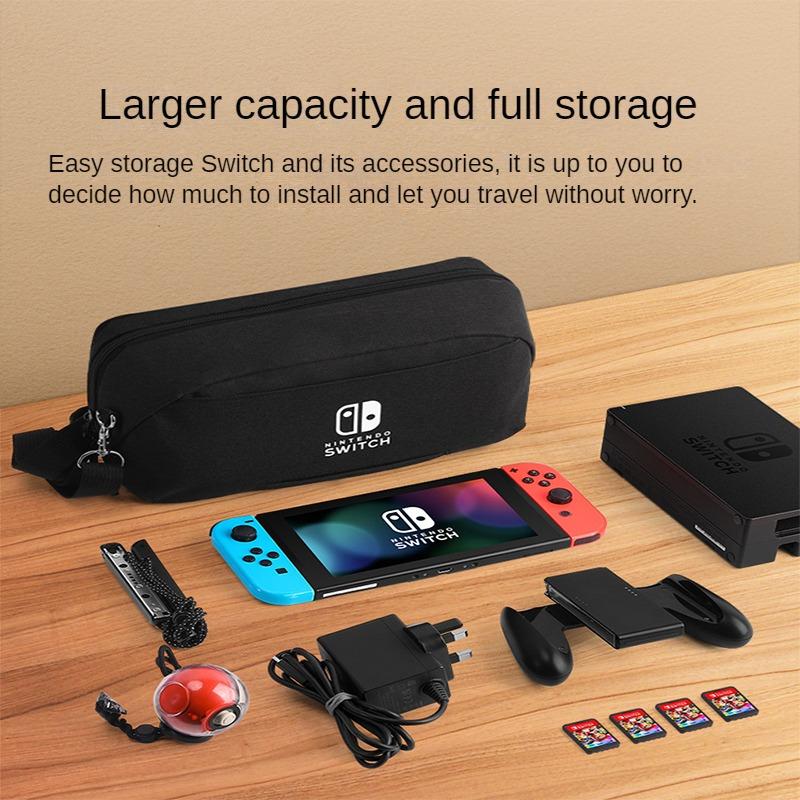Многофункциональная сумка для хранения Nintendo Switch с мягкой плюшевой подкладкой, портативная, вместительная, водонепроницаемая сумка через плечо