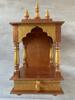 Handcrafted Wooden Wall Hanging Temple: Indian Painted Mandir