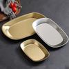 Stainless Steel Dessert Salad Plate Smooth Edge Food Serving Tray  Travel Dining