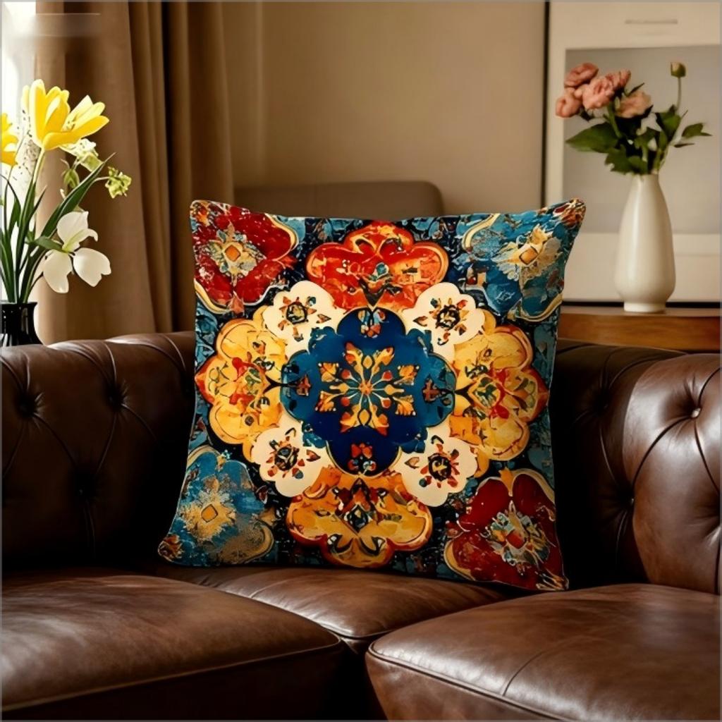 Vintage Boho Mandala Pillow Cover Ethnic Turkish Kilim Print Cushion Case For Sofa Couch Bohemian Moroccan Home Decor Boho