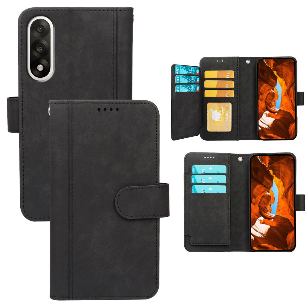 For OnePlus Ace 5 Ultra 5G/Nord 5 5G Leather Case Line Pattern Wallet Phone Cover with 9 Card Slots