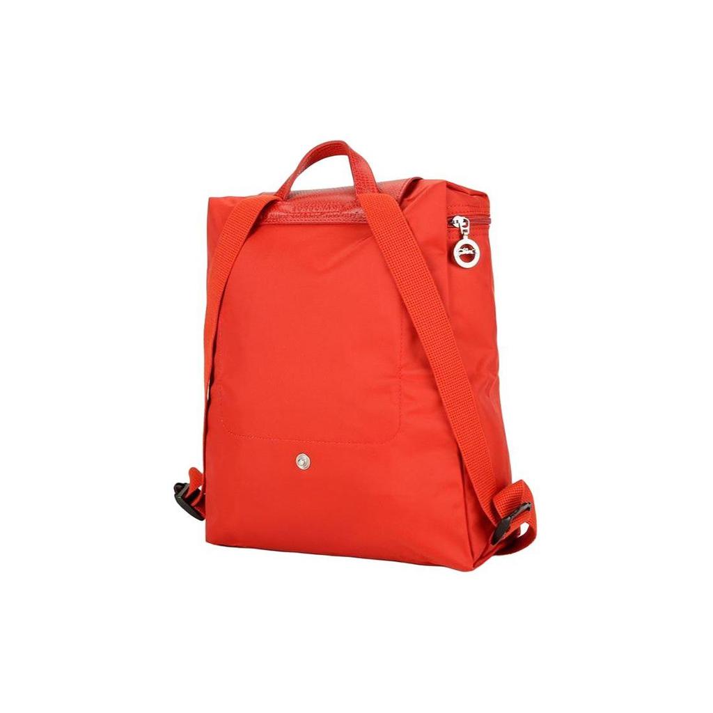 Longchamp Le Pliage Green 26 Foldable Snap Button Zipper Closure Recycled Polyamide Canvas Backpack Women backpack Bright-Red 1699919P83
