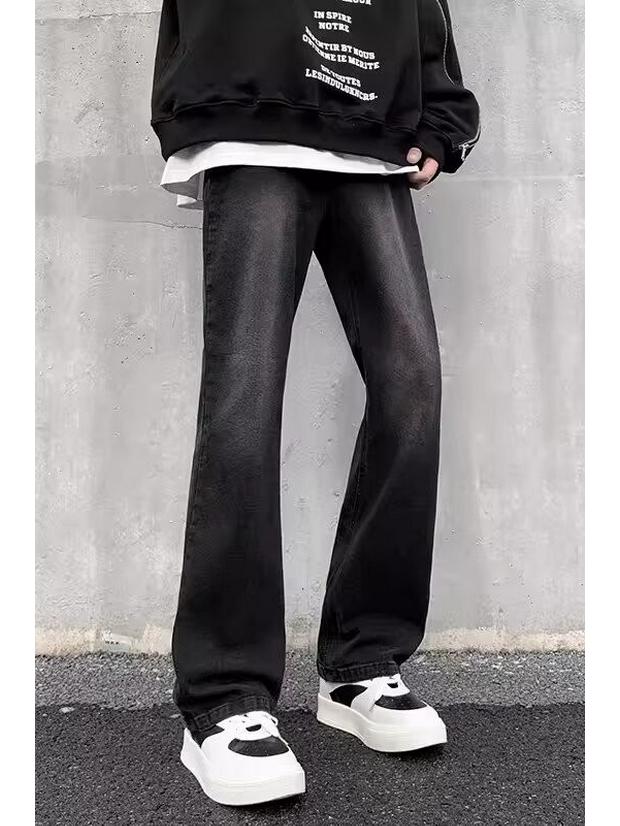 Men's Loose Straight Flared Jeans - Trendy High-End American Style for Spring and Autumn