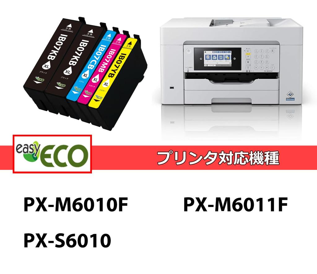 EasyECO Epson IB07 Ink Cartridge 4 Color Set 1BK Ginkgo Ink IB07CL4B Compatible Ink Compatible with the Latest IC Chip Remaining Amount Display