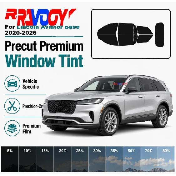 For Lincoln Aviator Base -2026 RAVOOY Pre-Cut Window Tint Film Vehicle-Specific Full Kit Front & Rear Windows Precision-Cut
