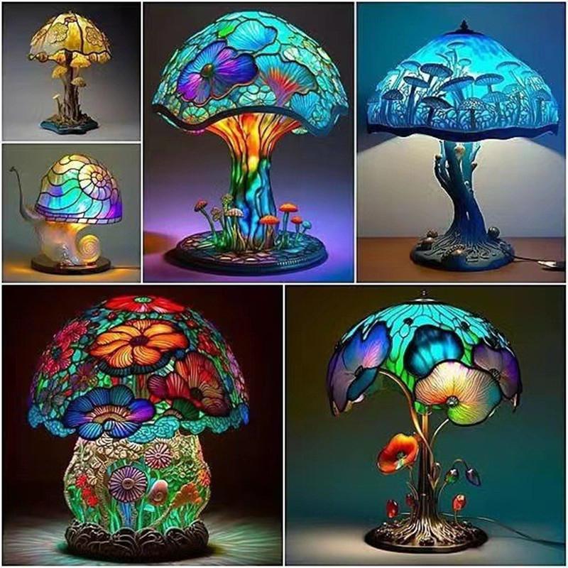 Magic Colorful Mushroom Lamp Decoration Ornaments Home Usb Connection Light Bulb Design Mushroom Dark Table Lamp Decoration