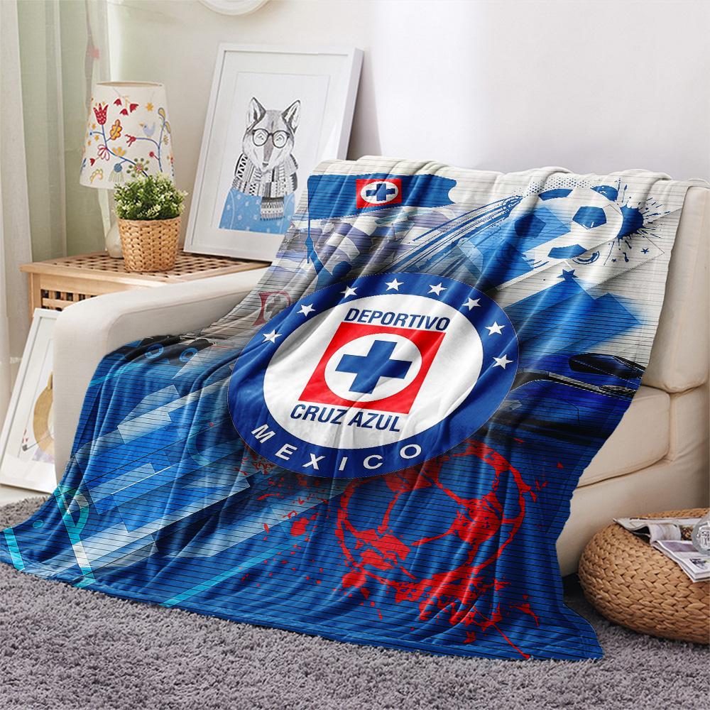 Cruz Azul Flannel Blanket, High quality Comfortable for All Seasons, Home Decor, Warmth and Comfort